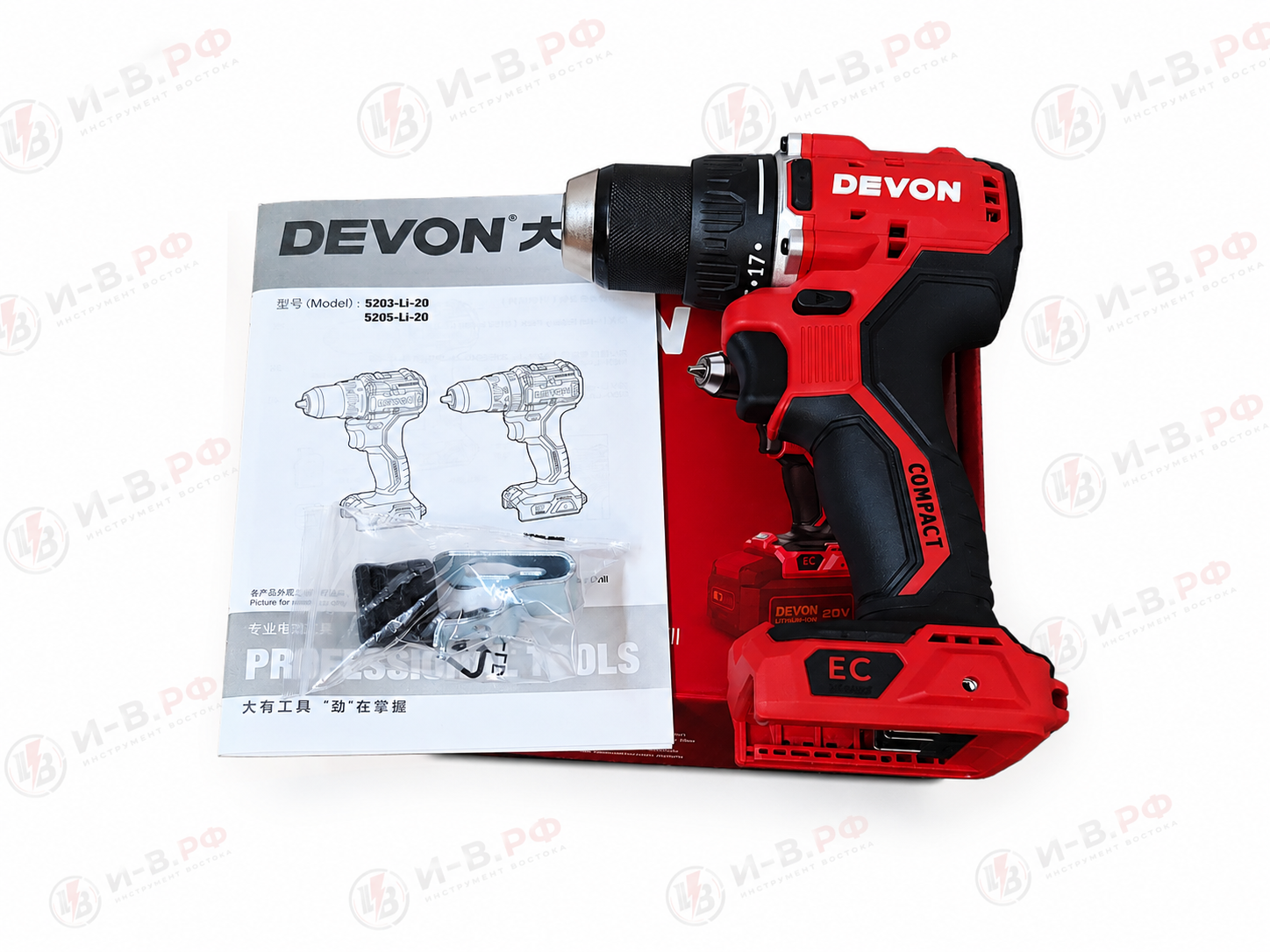 Шуруповёрт DEVON 5203-Li-20, 90 Нм, патрон 13 мм